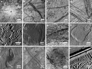 Collage of Galileo images of Jupiter's icy Europa. Credit: JPL/Univ. of Texas at Austin’s Institute for Geophysics