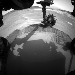 This image was taken by Front Hazcam: Left B (FHAZ_LEFT_B) onboard NASA's Mars rover Curiosity on Sol 802 (2014-11-08 04:06:02 UTC).   Image Credit: NASA/JPL-Caltech  