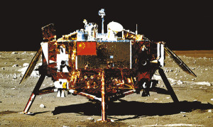 China’s Chang’e 3 Moon lander, imaged by Yutu lunar rover. It reportedly continues to serve as an astronomical observation outpost. Credit: NAOC 
