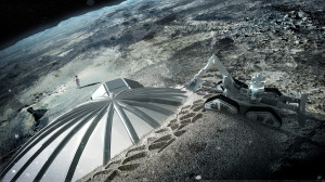 Setting up a future lunar base could be made much simpler by using a 3D printer to build it from local materials.  Credit: ESA/Foster + Partners
