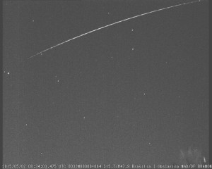 Sky observers are keeping a vigil on the soon-to-de-orbit Progress, such as this image from the Brazilian Meteor Observers Network (BRAMON) as the errant craft flew overhead. Credit: BRAMON