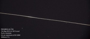  Photographer Grahame Kelaher posted this image on Facebook May 7 that captured the high-flying Progress zipping across Perth, Australia skies. “It was fast going overhead,” Kelaher said.  Credit: Grahame Kelaher 