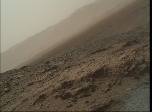 Curiosity's Mars Hand Lens Imager (MAHLI) surveyed the scene as evidenced by this July 5, 2015, Sol 1035 photo. Credit: NASA/JPL-Caltech/MSSS 