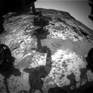 Curiosity's Front Hazcam: Left B image taken on Sol 1032, May 2, 2015. Credit: NASA/JPL-Caltech