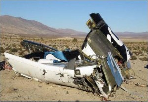 SpaceShipTwo wreckage. Courtesy: NTSB 