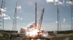 A SpaceX Falcon 9 rocket lifts off from Space Launch Complex 40 at Cape Canaveral Air Force Station. The Falcon 9 launched on time at 10:21 a.m. EST. After liftoff, an anomaly occurred. SpaceX is evaluating the issue. Credit: NASA