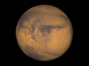 Mars true-color globe showing Terra Meridiani. Credits: NASA/Greg Shirah