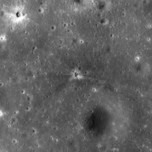 LROC system on the NASA Lunar Reconnaissance Orbiter captures crash spot of Apollo 16's SIVB rocket stage - dead center in image. Credit: NASA/GSFC/Arizona State University