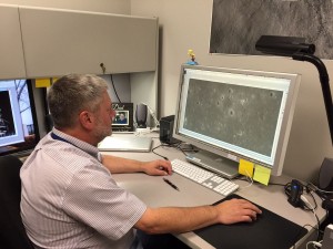 On the lunar lookout. Jeff Plescia of The Johns Hopkins University's Applied Physics Laboratory is sifting through Lunar Reconnaissance Orbiter imagery to pinpoint the former Soviet Union's Luna 9 spacecraft. Credit: Jeff Plescia/APL