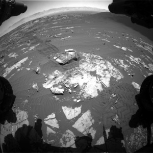 Curiosity Front Hazcam Right B Sol 1195, December 16, 2015. Credit: NASA/JPL-Caltech 