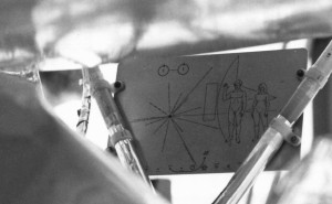 Pioneer plaques wave hello to ET. Credit: NASA