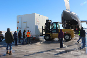 A Lockheed Martin team shipped NASA's InSight Mars lander from Colorado where it was built to Vandenberg Air Force Base, California where it was slated for launch in March 2016. Credit: Lockheed Martin