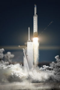 Artist's view of still to fly SpaceX Falcon Heavy. Credit: SpaceX
