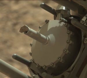 Close-up inspection of rover drilling hardware. Curiosity Mastcam Right image taken on Sol 1420, August 4, 2016. Credit: NASA/JPL-Caltech/MSSS 