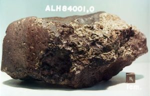 Meteoritic Mother of Invention: The Mars rock, ALH84001. Credit: NASA 